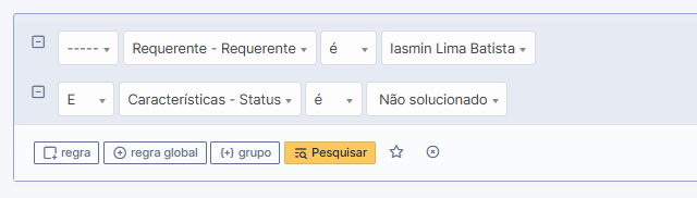Filtros de chamados