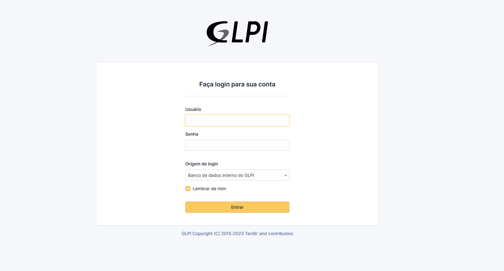 Tela de Login