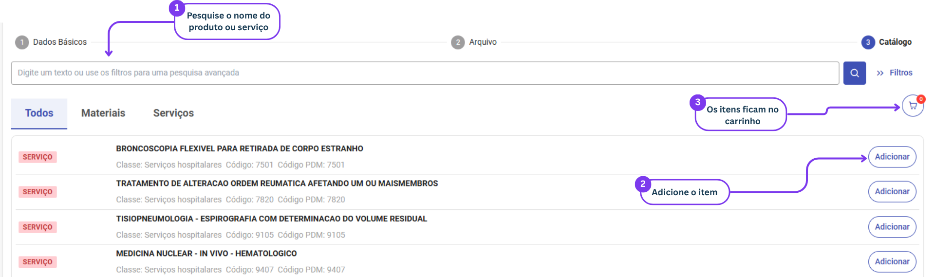 Seção Catálogo